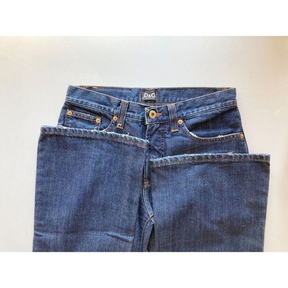 DOLCE & GABBANA Medium Rinse Mid Rise Boot Leg Jeans, Size 26 - Picture 8 of 12